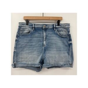 Kancan Shorts Womens 36 Blue  Kurvy‎ Ultra High Rise Denim Jean